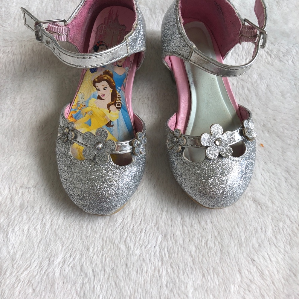 Disney silver glitter princess shoes